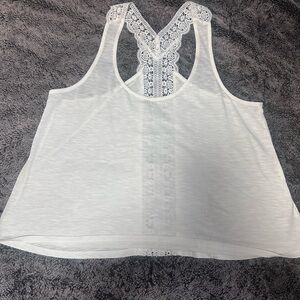White Lace Back Women's Top